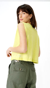 Hemp Jackie Pleat Shell Stripe