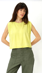 Hemp Jackie Pleat Shell Stripe