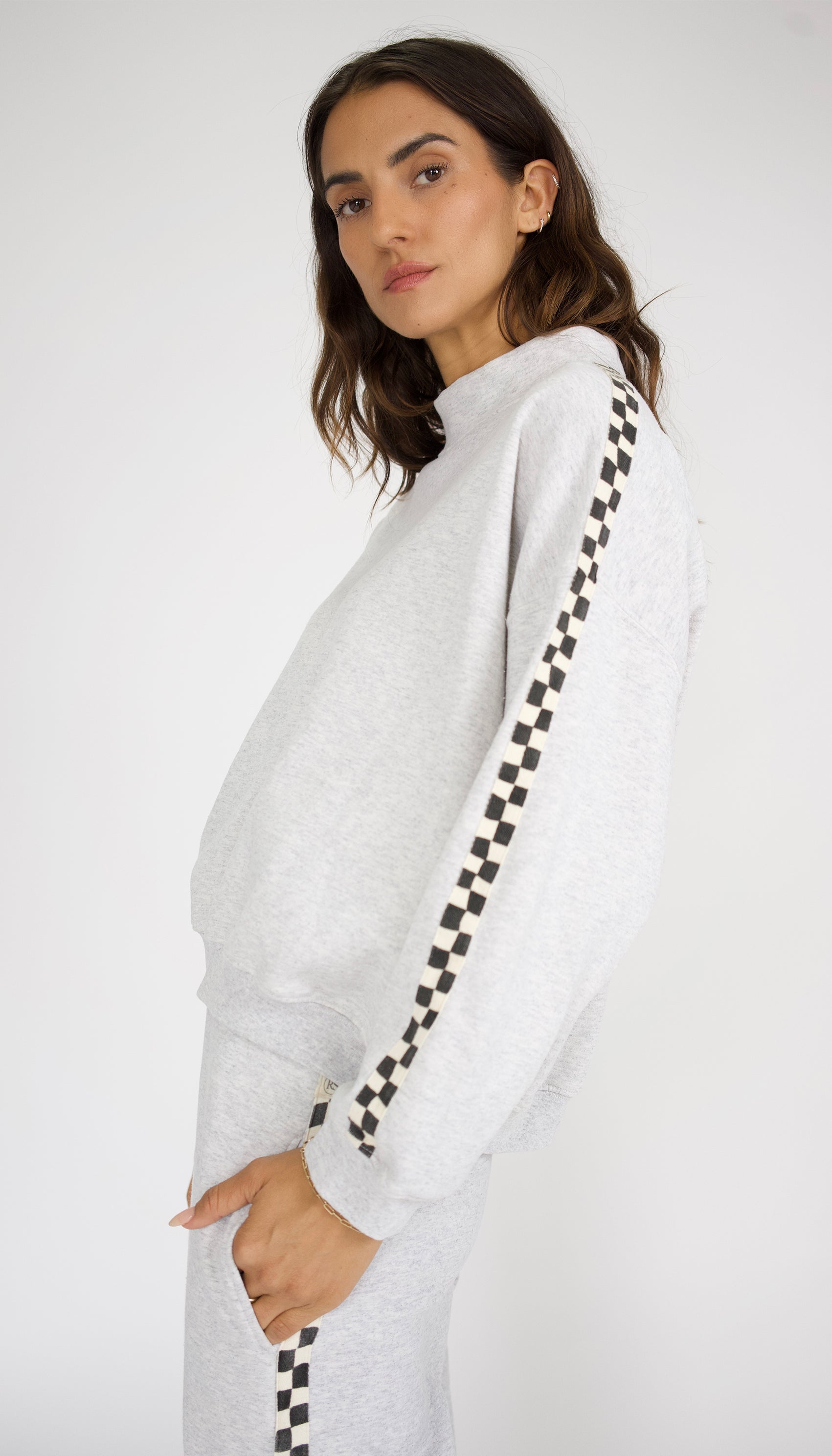 Remastered Monty Mock Neck- Checkerboard