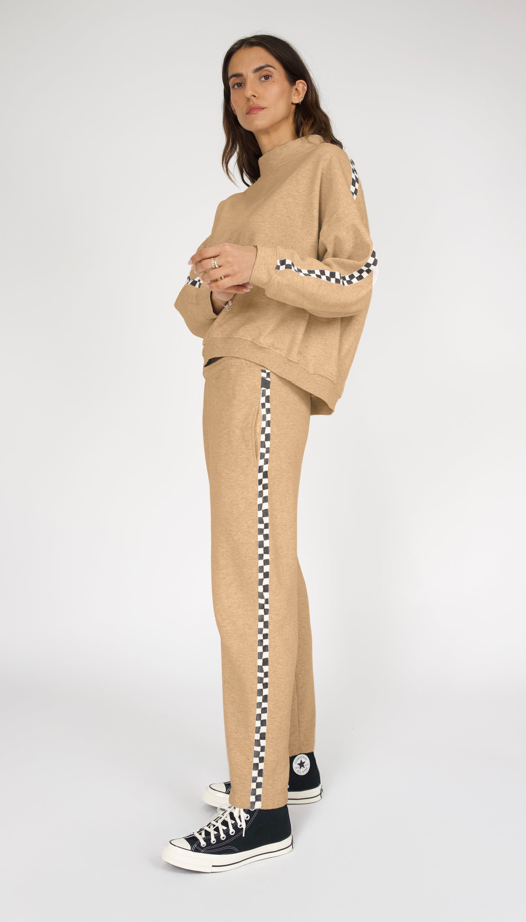 Remastered Monty Mock Neck- Checkerboard