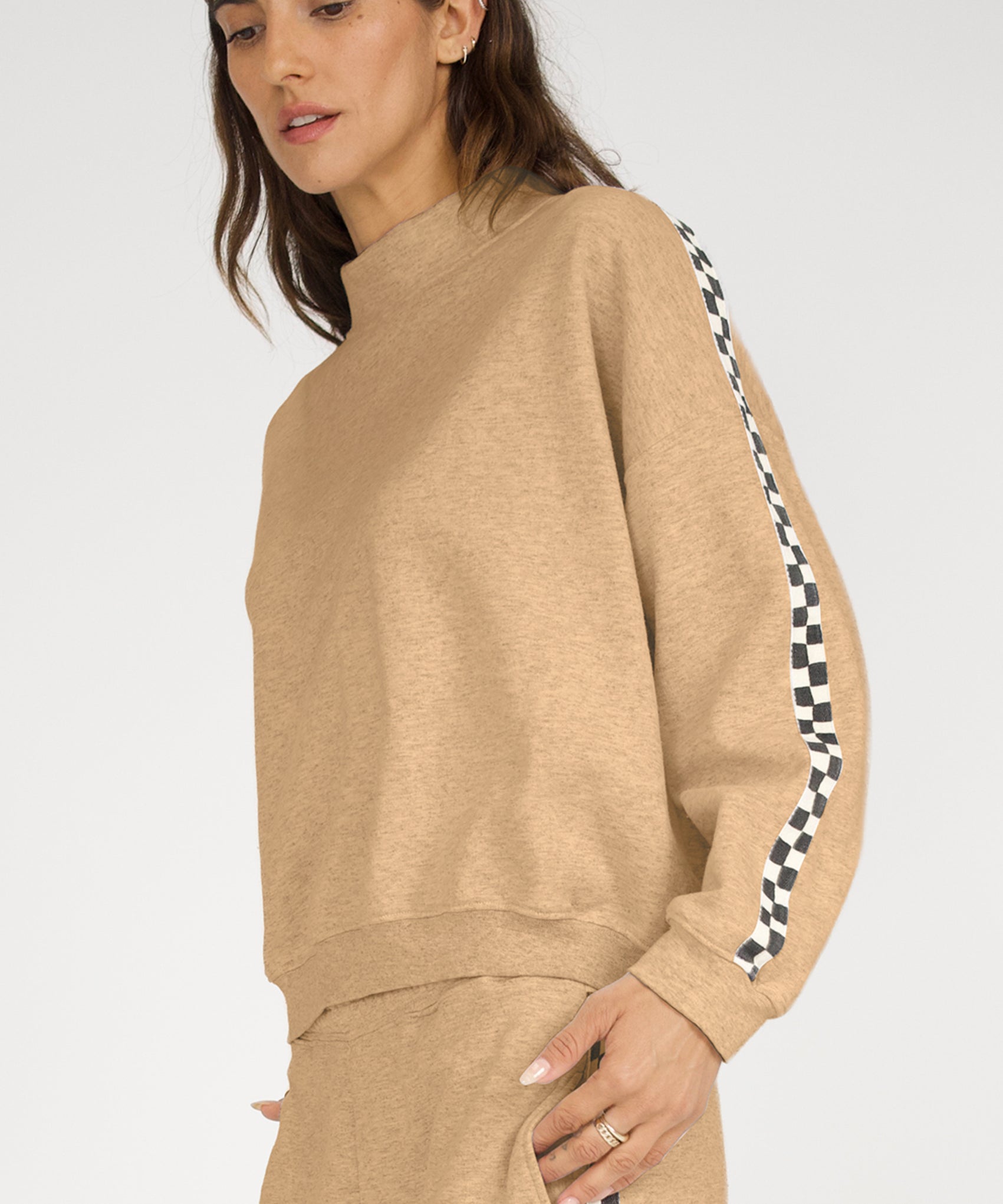 Remastered Monty Mock Neck- Checkerboard