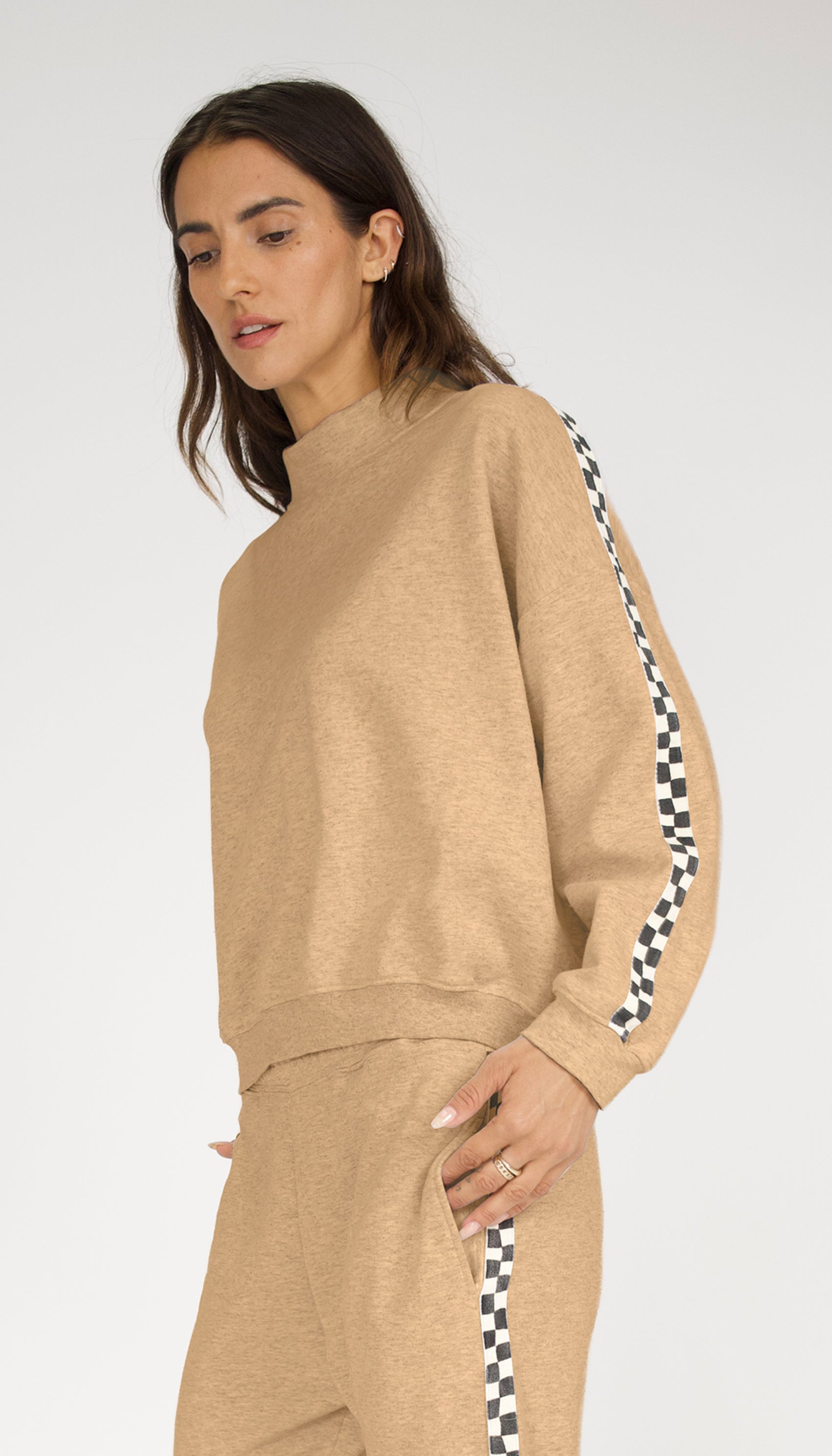 Remastered Monty Mock Neck- Checkerboard