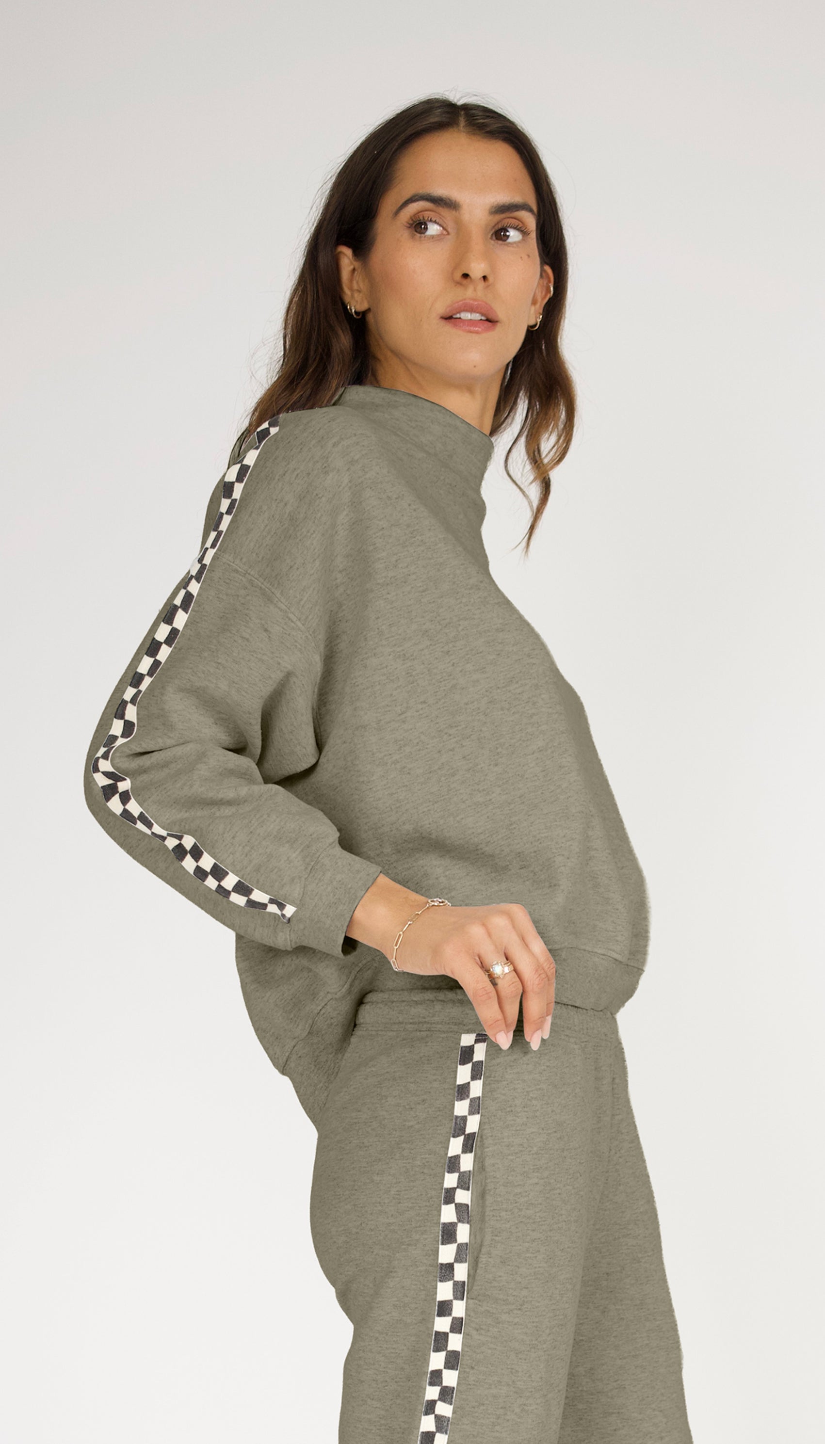 Remastered Monty Mock Neck- Checkerboard