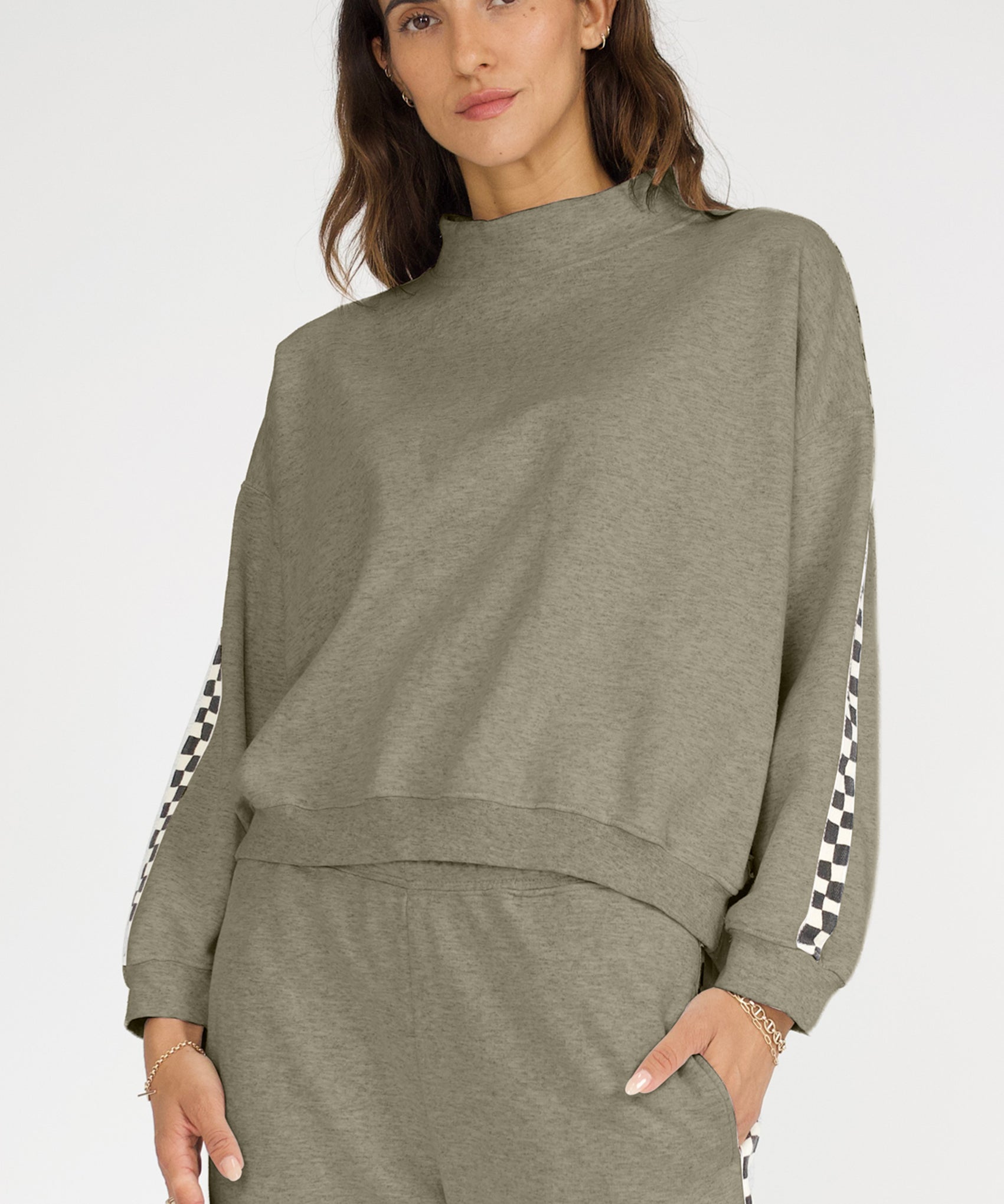 Remastered Monty Mock Neck- Checkerboard